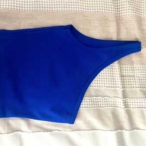 blue one sleeve tank top